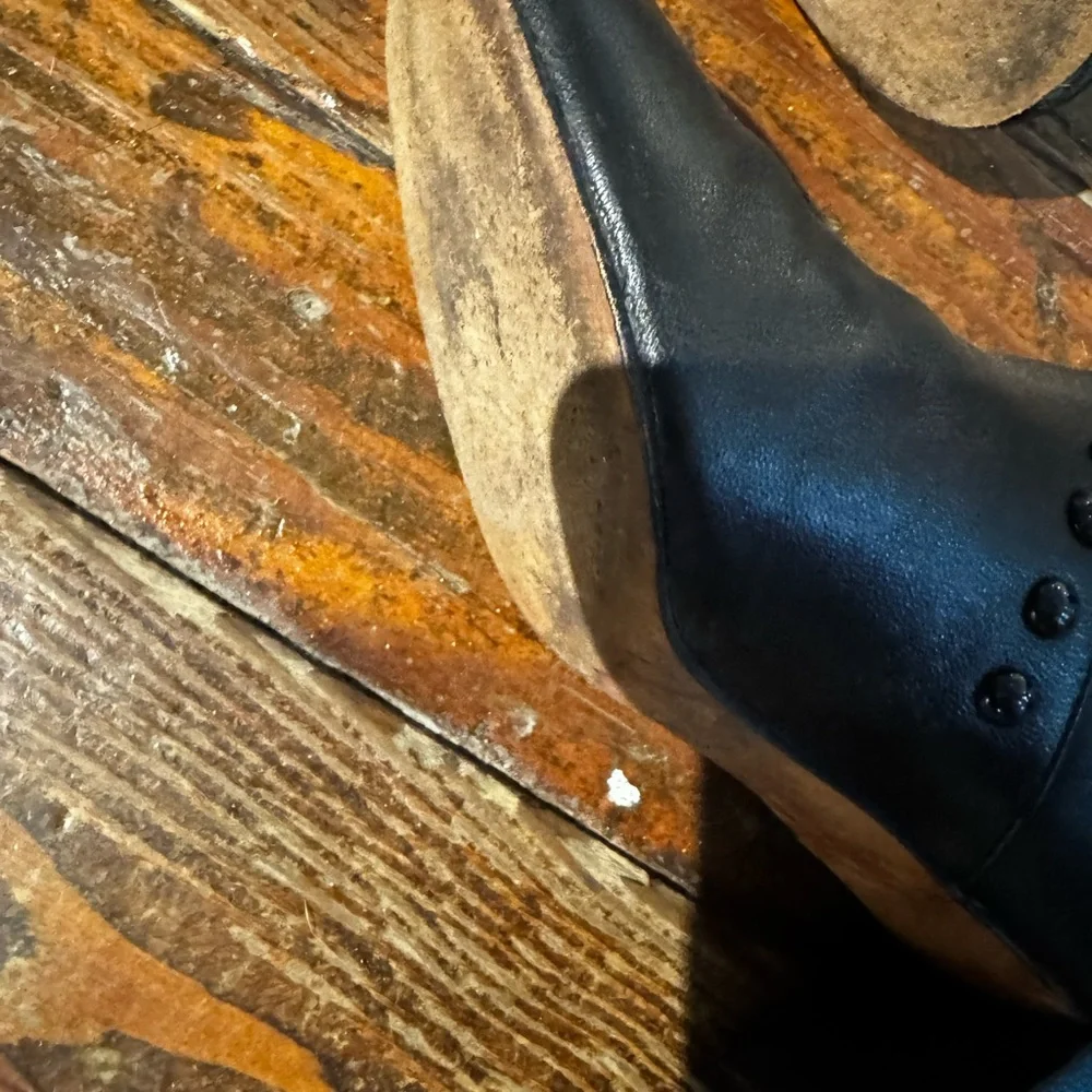 Coach Britney Pull on Boots, Black Leather Boots, Size 6, Button Details - Picture 7 of 11